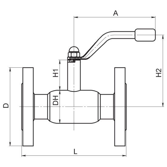 Кран шаровой цельносварной Ballomax КШТ 60.103.050.А.40 Ду50 Ру16 стандартнопроходной фланцевый стальной с рукояткой