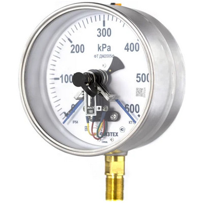 Манометр радиальный Физтех ДМ2005ф исп.V (0-160 кПа) к.т. 1,5 Ø160 мм IP54 M20х1,5 РШ SG электроконтактный пылевлагозащищенный с безопасным стеклом, 4687205622525