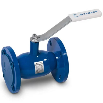 Кран шаровой фланцевый Temper 297 Ду80 Ру25 полнопроходной, сталь 20, 29720080 с рукояткой
