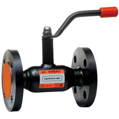 Кран шаровой стандартнопроходной Бивал КШТ.12.050.25 Ф/Ф Ду50 Ру25 стальной фланцевый с рукояткой