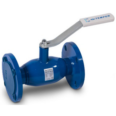Кран шаровой фланцевый Temper 293 Ду80 Ру16 полнопроходной, сталь 20, 29320080 с рукояткой