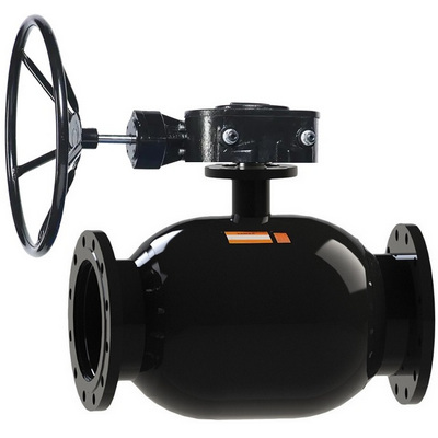 Кран шаровой полнопроходной Бивал КШТХ.15.200.25 Ф/Ф+R Ду200 Ру25 хладостойкий стальной фланцевый с редуктором