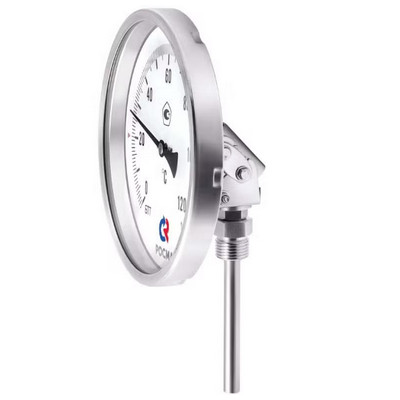 Термометр биметаллический универсальный Росма БТ (серия 220) (0-60°С) G1/2 ДК150мм, класс точности 1.5, поворотно-откидной