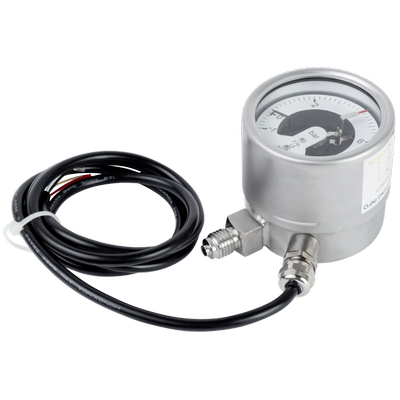 Манометр радиальный ЮМАС ЭКМ160ННЭк-Эб (0-0.6 МПа) М20х1.5 ДК150мм, класс точности 1.0, электроконтактный с магнитомеханическими контактами, с боковым разъёмом для кабеля, 8400380802