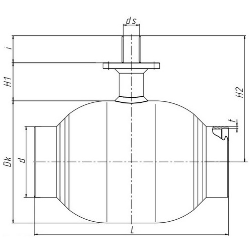 Кран шаровой полнопроходной Бивал КШТ.15.350.25 С/С+R Ду350 Ру25 стальной под приварку с редуктором