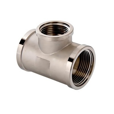 Тройник латунный с внутренней резьбой ВР 1/2" никелированный Vieir TFN333