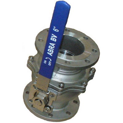 Кран шаровой ABRA-BV 2 1/2" Ду65 Ру16 двухсоставной c ISO верхним фланцем, полнопроходной фланцевый, из нержавеющей стали с рукояткой, ABRA-BV-41-065