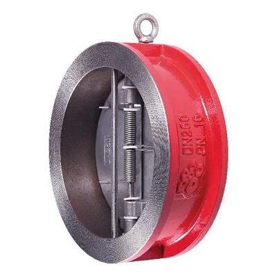 Обратный клапан двухстворчатый Rushwork 400 м/ф Ду600 Ру16 чугунный, 400-600-16