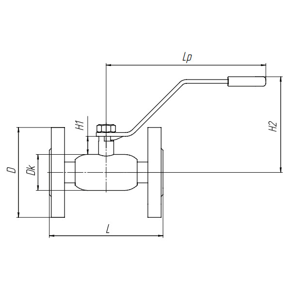 Кран шаровой стандартнопроходной Бивал КШТ.10.100.25 Ф/Ф Ду100 Ру25 стальной фланцевый с рукояткой