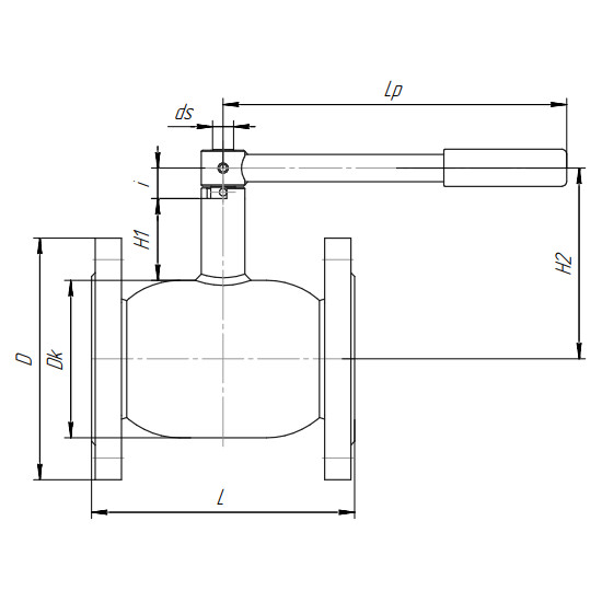Кран шаровой стандартнопроходной Бивал КШТ.72.065.16 Ф/Ф Ду65 Ру16 стальной фланцевый с рукояткой
