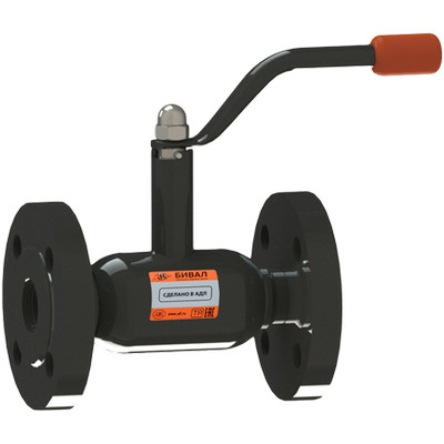 Кран шаровой полнопроходной Бивал КШТ.15.025.40 Ф/Ф Ду25 Ру40 стальной фланцевый с рукояткой