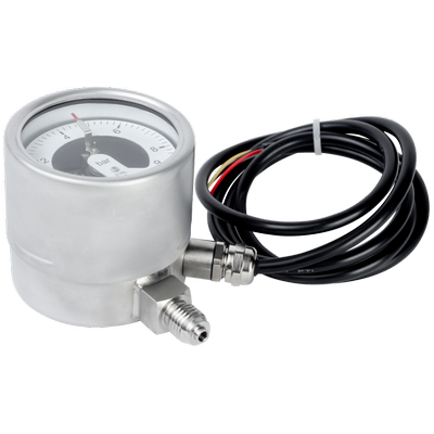 Манометр радиальный ЮМАС ЭКМ160ННЭк-Эб (0-0.6 МПа) М20х1.5 ДК150мм, класс точности 1.0, электроконтактный с магнитомеханическими контактами, с боковым разъёмом для кабеля, 8400380802