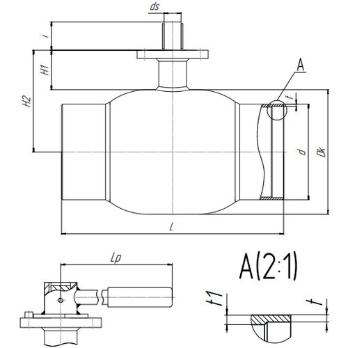 Кран шаровой стандартнопроходной Бивал КШТХ.12.500.25 С/С+R Ду500 Ру25 хладостойкий стальной под приварку с редуктором