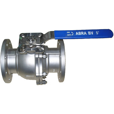 Кран шаровой ABRA-BV 2 1/2" Ду65 Ру16 двухсоставной c ISO верхним фланцем, полнопроходной фланцевый, из нержавеющей стали с рукояткой, ABRA-BV-41-065