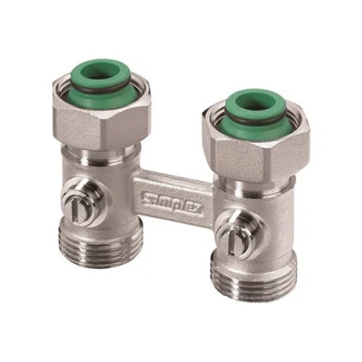 Узел нижнего подключения радиатора прямой 3/4"BPx3/4"HP латунь Simplex Standart Line тип D2/50, F10015