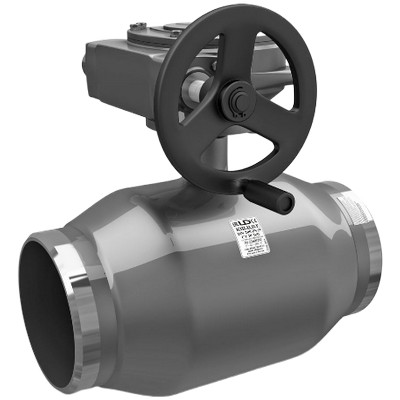 Кран шаровой стандартнопроходной LD КШ.Ц.П.Р.300/250.025.Н/П.02 Ду300 Ру25 приварной стальной с редуктором