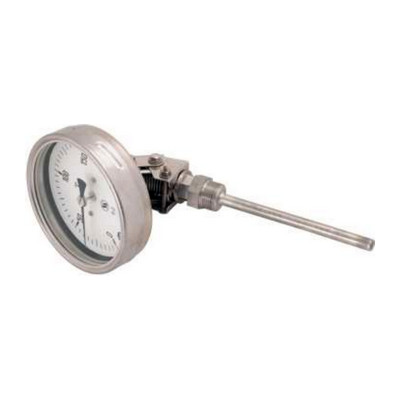 Термометр биметаллический коррозионностойкий универсальный ЮМАС ТБП160 (0…120°C) ДК160 мм L=160 мм, класс точности 1.5, без гильзы, 8400381971