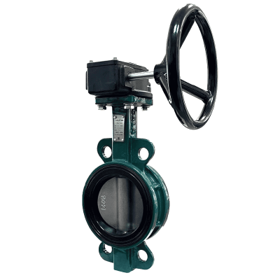 Затвор дисковый поворотный Gala 2302 м/ф Ду 400, Ру 16 чугун+нерж. сталь со штурвалом и редуктором, WD2302400GС