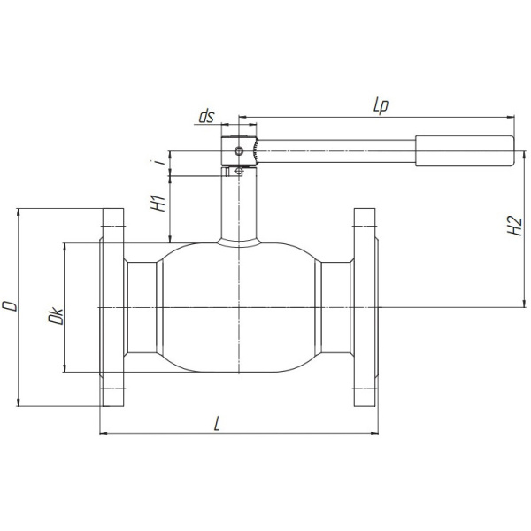 Кран шаровой газовый стандартнопроходной Бивал КШГ.12.065.16 Ф/Ф Ду65 Ру16 стальной фланцевый с рукояткой