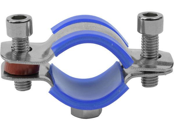 Хомут трубный Ø25-27 мм нержавеющая сталь с уплотнением, БМ0O-00000733