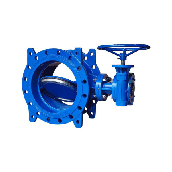 Затвор дисковый поворотный двухэксцентриковый Benarmo 2210RA ф/ф Ду1000 Ру10/16 чугун/ EPDM со штурвалом и редуктором