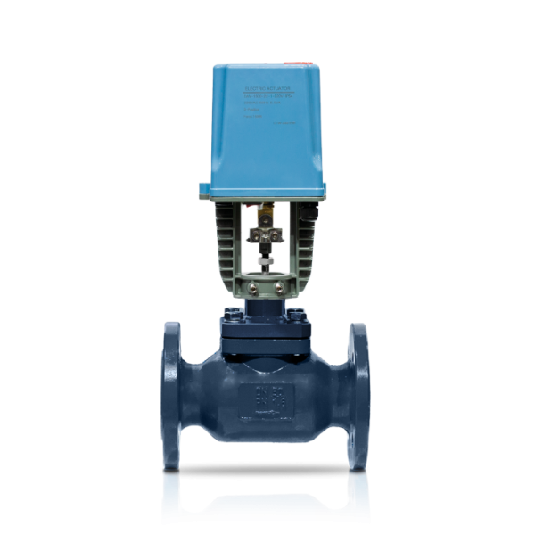 Клапан запорно-регулирующий КПСР серия 100 1.17-50-16-1.4101-СЧ-1,6-1-150-У с электроприводом DAV Controls DAV-1500-22-1-220В-IP54