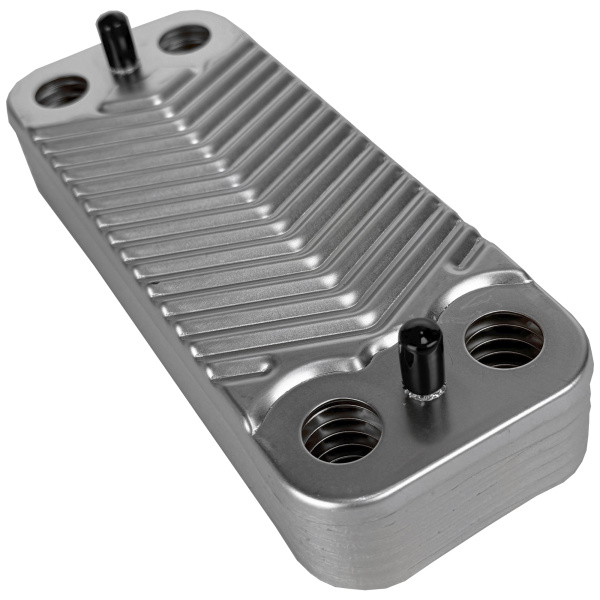 Теплообменник вторичный 12 пластин для котлов Ariston (65104333), Viessmann Vitopend 100-W, Vitodens 100-W (7828745), PHE01-B-12P-154