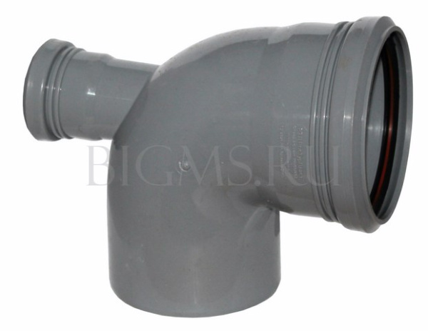 Отвод для внутренней канализации Ø110х50/87° В ТЫЛ серый Политэк 300111050ФПолитэк