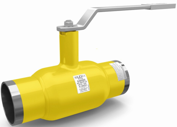 Кран шаровой стандартнопроходной LD КШ.Ц.П.GAS.125/100.025.Н/П.02 Ду125 Ру25 под приварку стальной с рукояткой