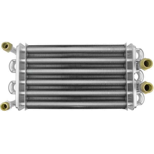 Теплообменник битермический для котлов Ariston, Neva lux, Biasi, Electrolux (998619)