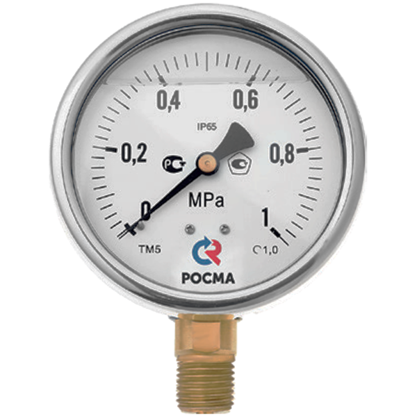 Манометр виброустойчивый радиальный Росма ТМ (серия 20) M12x1.5 ДК50мм, класс точности 2.5, под ГЗ