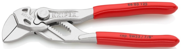 Клещи переставные-гаечный ключ хром. 125 мм.(пластик. ручки), KNIPEX