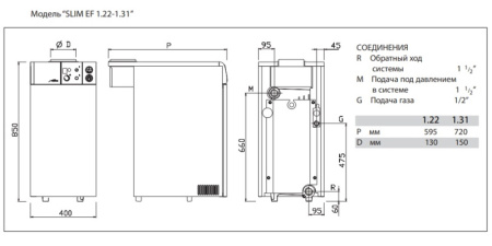 Котёл газовый Baxi Slim EF 1.31 A7116066