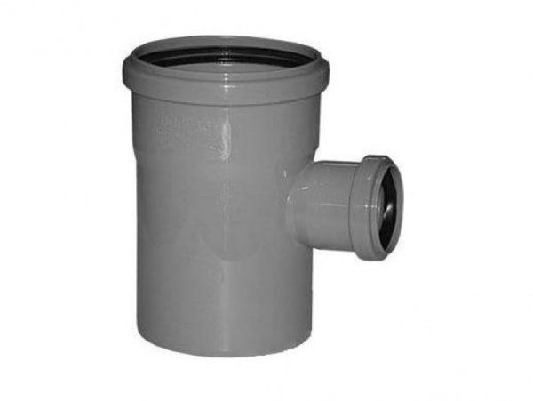 Тройник для внутренней канализации Ø110х50/87° серый Политэк 201587Политэк