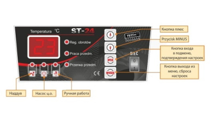 Контроллер для твердотопливного котла Tech (Тех) ST-24 Sigma