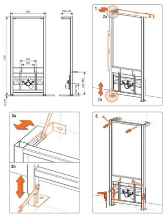 Инсталляция для биде Elsen h=1120 EINB500.1120