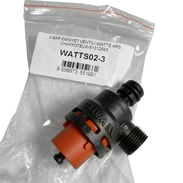 Предохранительный клапан 3 бар Watts для котлов Ariston, Chaffoteaux пластик (61312668), WATTS02-3
