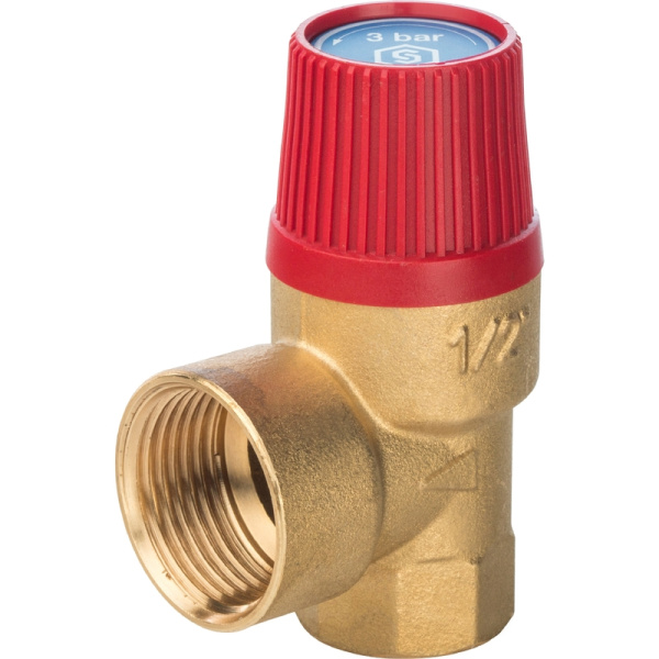 Предохранительный клапан для отопления с внутренней резьбой ВР-ВР 1/2"х3/4" Stout SVS-0001