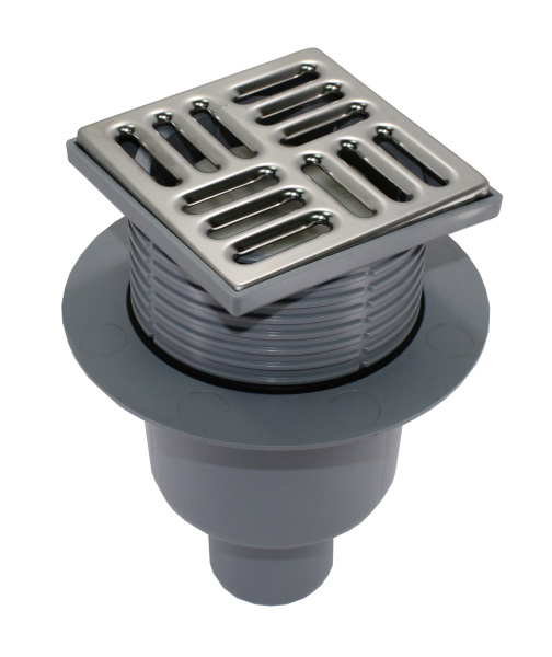 Трап-Сифон вертикальный АНИ пласт Ø50 мм решётка 100х100 мм для тёплых полов TQ5702