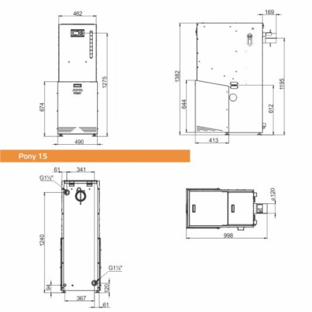 Котёл пеллетный автоматический Zota Pony 15 ZP4931120015