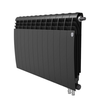 Радиаторы Royal Thermo BiLiner 500 Noir Sable VR биметаллические, чёрные нижнее правое подключение