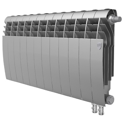 Радиаторы Royal Thermo BiLiner 350 Silver Satin VR биметаллический, серебристый нижнее правое подключение