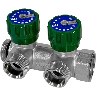 Коллектор Elsen 3/4"х3/4" ЕК с регулирующими вентилями, Tin — фото