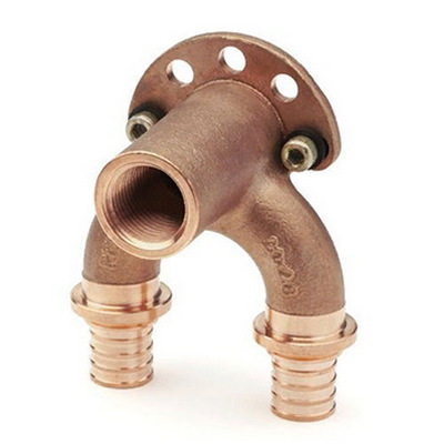 Угольник настенный проточный Рехау RX+ короткий Ø16/16-Rp1/2″ аксиальный с внутренней резьбой, бронзовый для PE-X труб RAUTITAN, 14564033001 — фото