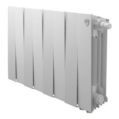 Радиатор отопления Royal Thermo PianoForte 300 Bianco Traffico VDR80 (Белый) 8 секций биметаллический нижнее правое подключение НС-1506349 — фото