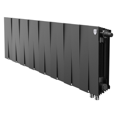 Радиаторы Royal Thermo PianoForte 300 Noir Sable VDR биметаллические, чёрные нижнее правое подключение — фото