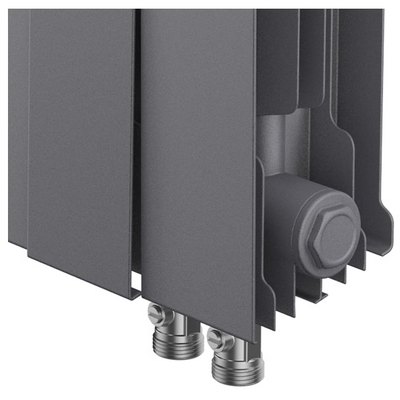 Радиаторы Royal Thermo PianoForte 300 Silver Satin VDR биметаллические, серебристые нижнее правое подключение — фото