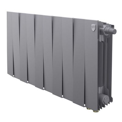 Радиаторы Royal Thermo PianoForte 300 Silver Satin VDR80 биметаллические, серебристые нижнее правое подключение — фото