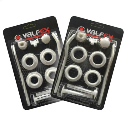 Комплект пробок для монтажа радиаторов 1/2" Valfex с 2-мя кронштейнами, AD-1002 1/2 — фото
