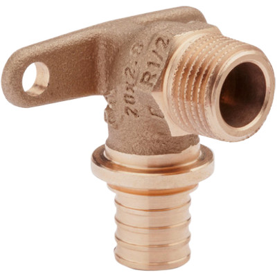 Угольник настенный Rehau RX+ 90° Ø16-R1/2″ аксиальный с наружной резьбой, бронзовый для PE-X труб RAUTITAN, 14563643001 — фото